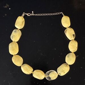 Single Strand Marigold Yellow Big Bead Necklace